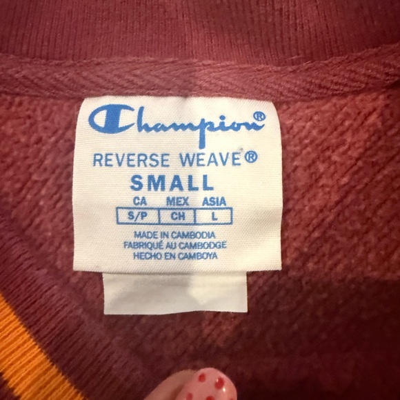 Champion Men's Burgundy Crewneck Sweater - Picture 2 of 2
